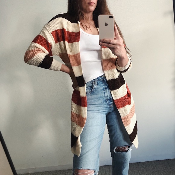 LONG STRIPED CARDIGAN - Picture 2 of 8